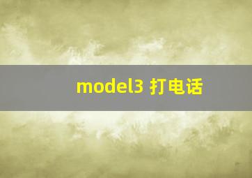 model3 打电话